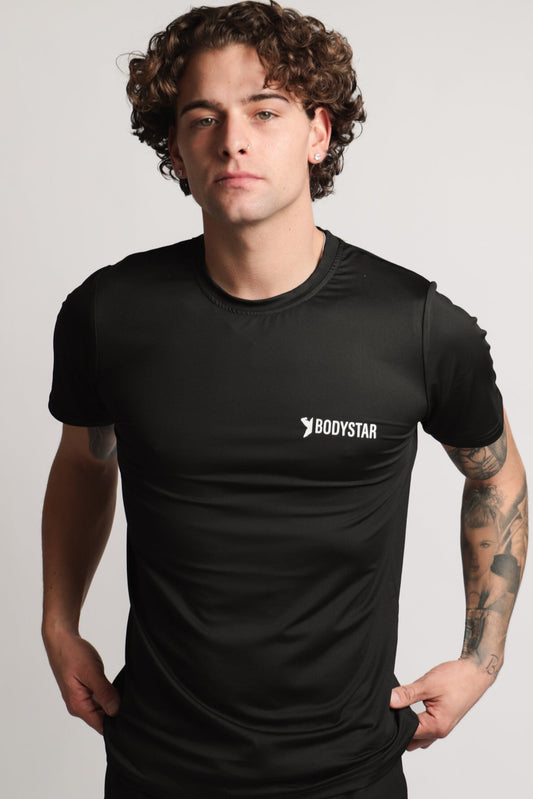 Black T-shirt 100% polyster