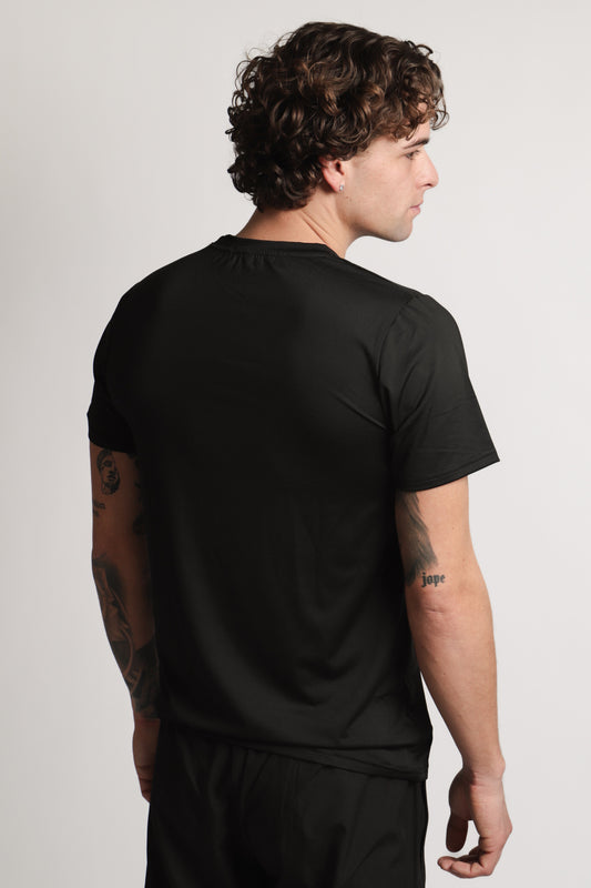Black T-shirt 100% polyster